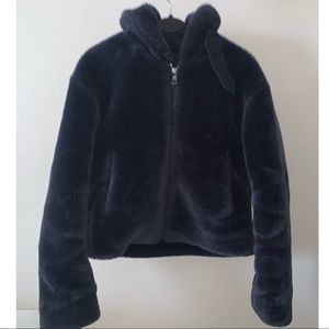 Club Monaco cropped faux fur jacket